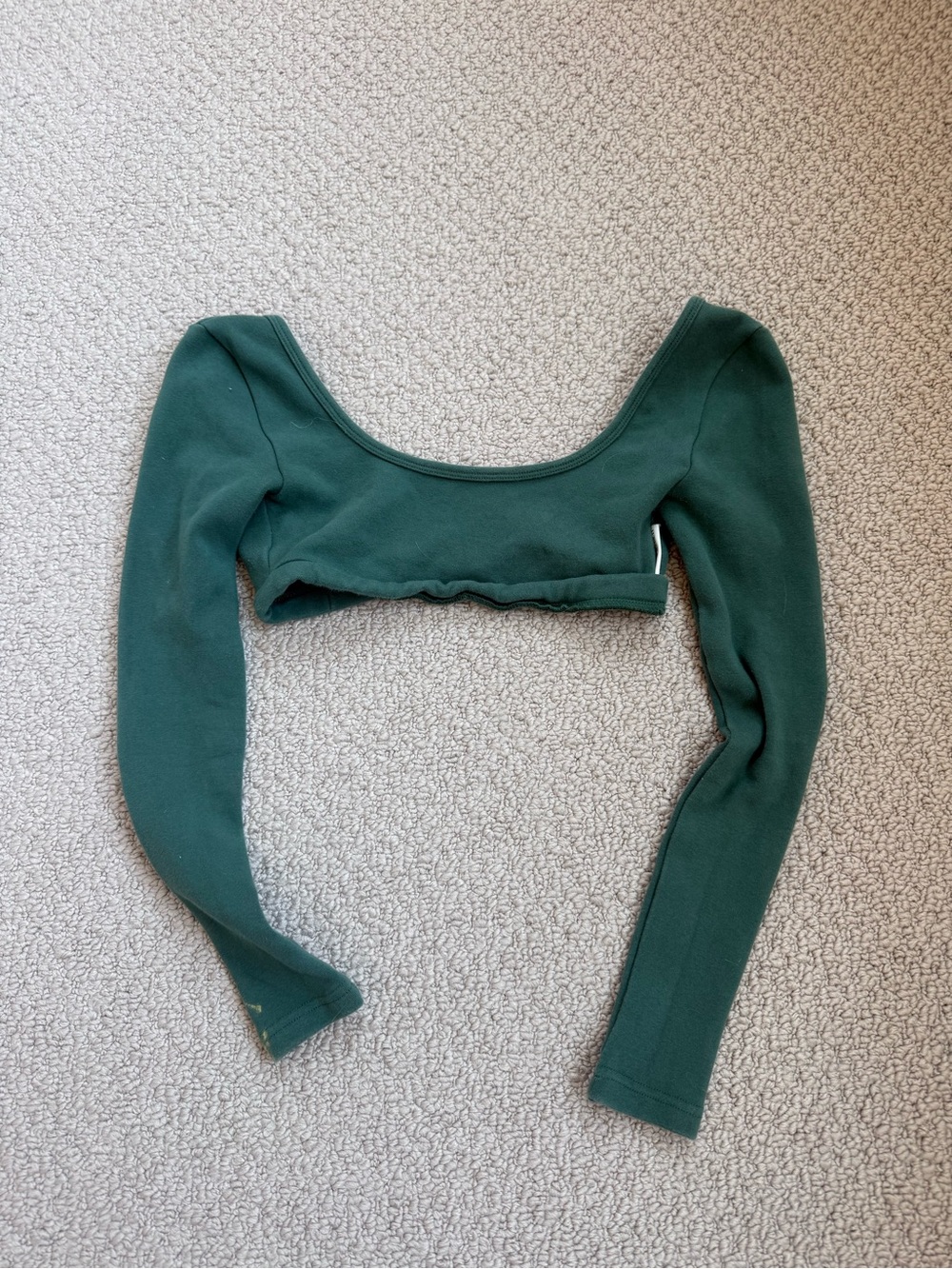 Women’s Deep Green Long Sleeve Cropped Top